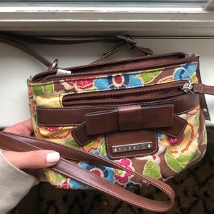 Rosetti flower print chestnut crossbody bag